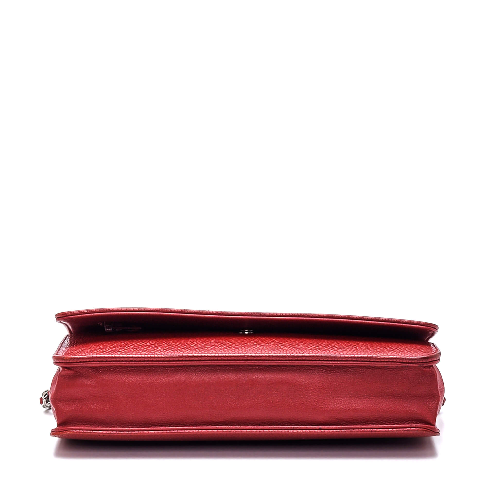 Chanel - Red Caviar Leather Wallet on Chain Bag